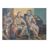 British Modernist School study of three figures, oil on canvas Worldwide shipping available: