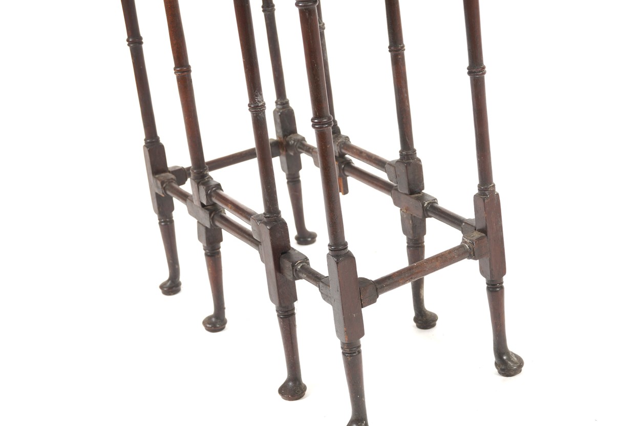 George III mahogany Sutherland table raised on spider legs, joined by stretcher rails Worldwide - Image 4 of 6