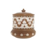 Nineteenth-century Doulton pottery tobacco jar and cover Worldwide shipping available: shipping@