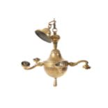 Edwardian four branch brass chandelier Worldwide shipping available: shipping@sheppards.ie 47 cm.