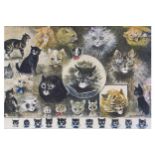 After Louis Wain a collage of cats, print Worldwide shipping available: shipping@sheppards.ie 20 x