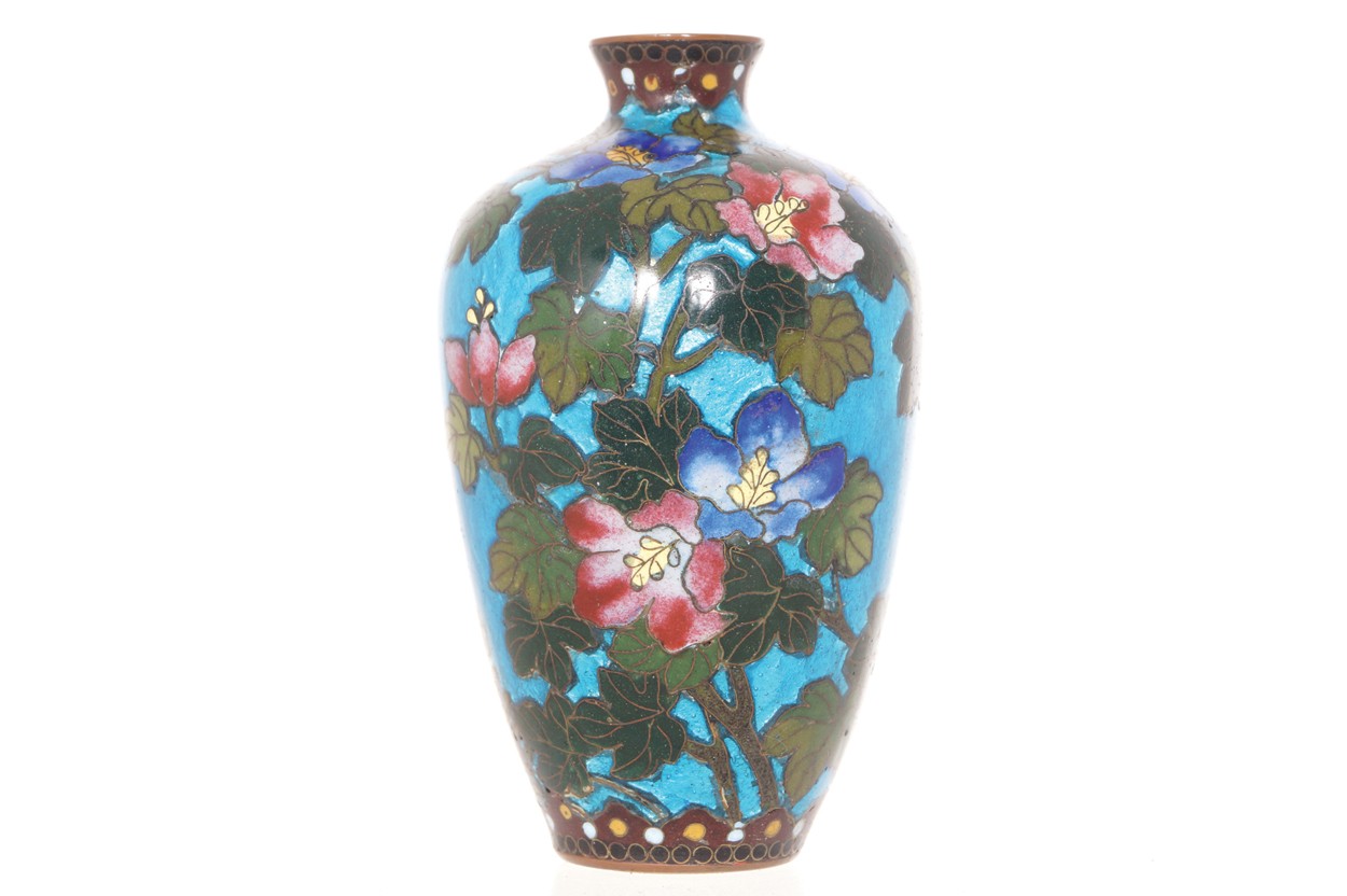 Nineteenth-century Japanese cloisonne enamel vase Worldwide shipping available: shipping@sheppards.