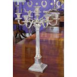 ﻿LARGE SHEFFIELD CRESTED CANDELABRA ﻿of seven lights with scroll arms, supporting Corinthian capital