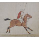 ROBERT DE CONINCK Signed nineteenth-century engraving depicting a polo player on horseback Direct