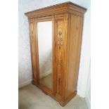 NINETEENTH-CENTURY PINE AESTHETIC REVIVAL WARDROBE with painted decoration Direct all shipping