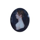 ENGLISH SCHOOL, EARLY NINETEENTH-CENTURY A profile miniature portrait of a young lady in a white