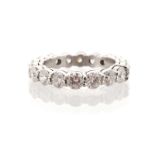 ﻿DIAMOND ETERNITY RING ﻿set with round brilliant cut diamonds with approx. 4 ct. of diamonds