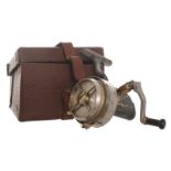 HARDY FISHING REEL ‘The Altex’, in a leather case Direct all shipping enquiries to shipping@