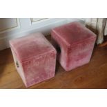 PAIR OF EDWARDIAN VELVET UPHOLSTERED BOX OTTOMAN Direct all shipping enquiries to shipping@