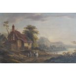 DUTCH SCHOOL, EIGHTEENTH-CENTURY, PAIR Landscape with a house, figures and a lake  Landscape with