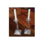 ﻿PAIR OF SILVER CORINTHIAN PILLARED CANDLESTICKS ﻿Sheffield 1897, Makers: Walker & Hall Direct all