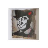 JEF AIROSOL Portrait of John Steed Mixed media, dated 2007 Direct all shipping enquiries to