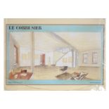 LE CORBUSIER Interior Villa Church, 1927  Framed poster Direct all shipping enquiries to shipping@