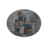 PAIR OF FRANCESCO BARTOLOZZI ENGRAVINGS A Drummer Boy and Children Outside a Tavern, each enclosed