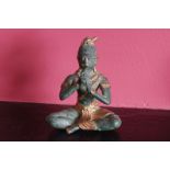 INDIAN BRONZE BUDDHA PLAYING A FLUTE seated Direct all shipping enquiries to shipping@sheppards.ie 9