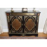 NINETEENTH-CENTURY ORMOLU MOUNTED BUHL BRASS AND RED TORTOISESHELL INLAID SIDE CABINET the