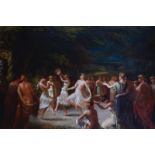 JOHN WHITEHEAD WALTON, EXHIBITED, 1834-1865 Classical maidens dancing in a landscape setting  Oil on