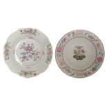 TWO EIGHTEENTH-CENTURY CHINESE FAMILLE ROSE PLATES Direct all shipping enquiries to shipping@