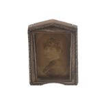 EDWARDIAN SILVER PHOTO FRAME with triangular arched top. Birmingham, 1921 Direct all shipping