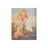 ITALIAN SCHOOL, LATE EIGHTEENTH-CENTURY Portrait of the Madonna and child in a landscape Watercolour