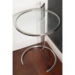 PAIR OF EILEEN GRAY  DESIGN E1027 SIDE TABLES Direct all shipping enquiries to shipping@sheppards.ie