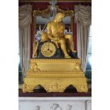 GILT BRONZE MANTEL CLOCK late eighteenth/early nineteenth-century, the gilded dial inscribed: ‘Andre