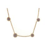 ﻿DIAMOND NECKLACE SET WITH ROUND BRILLIANT CUT DIAMONDS ﻿centre diamond of 1.84 ct. Direct all