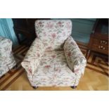 FLORAL UPHOLSTERED ARMCHAIR Direct all shipping enquiries to shipping@sheppards.ie 90 cm. high; 95