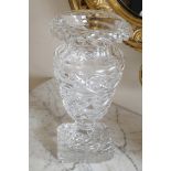 IRISH PENROSE GLASS VASE with raised geometric trellis decoration (AF) Direct all shipping enquiries