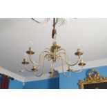 EDWARDIAN SIX-BRANCH BRASS CHANDELIER Direct all shipping enquiries to shipping@sheppards.ie 60