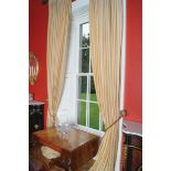 TWO PAIRS OF  VELVET CURTAINS AND TIE-BACKS Direct all shipping enquiries to shipping@sheppards.ie