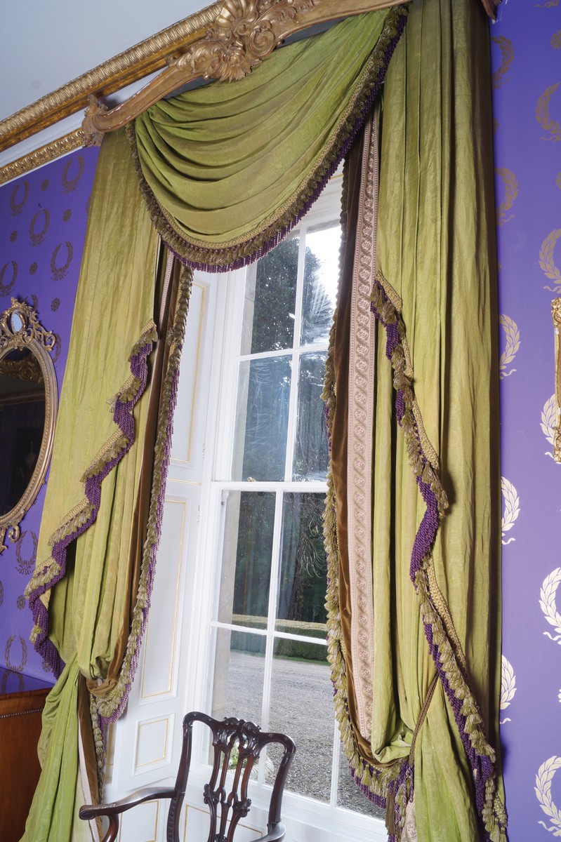 ﻿TWO PAIRS OF HEAVY DRAPED CURTAINS ﻿with swags and tails Direct all shipping enquiries to