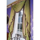 ﻿TWO PAIRS OF HEAVY DRAPED CURTAINS ﻿with swags and tails Direct all shipping enquiries to
