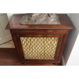 REGENCY PERIOD ROSEWOOD SIDE CABINET the rectangular bobbin beaded edged top, above a trellis