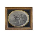 AFTER WILLIAM HAMILTON Pair of black and white engravings, Children at play in gilt wood frames with