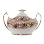 NINETEENTH-CENTURY PARCEL GILT TUREEN AND COVER  of oval form, decorated with scroll handles