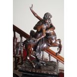 LARGE BRONZE SCULPTURE OF A CENTAUR depicting the ‘Abduction of Deianira’ raised on a nineteenth-