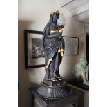 NINETEENTH-CENTURY BRONZED AND PARCEL GILT PLASTER FIGURE OF LIBERTY HOLDING A TORCH Direct all