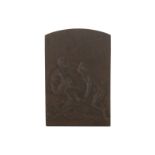 IL BLANCHOT, SCULPTOR Nineteenth-century signed bronze plaque  depicting lovers at a fountain on one