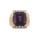 ﻿AMETHYST DIAMOND RING ﻿set in 18 ct. gold Direct all shipping enquiries to shipping@sheppards.ie