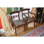 SET OF EIGHT REGENCY PERIOD MAHOGANY DINING CHAIRS six side chairs, plus two carvers, each with a