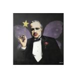 ADW Fairy Godfather Spray paint on canvas Gallery Zozimus label verso Direct all shipping