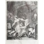 AFTER HOGART Figures in a bedroom, eighteenth-century engraving Direct all shipping enquiries to