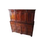 REGENCY PERIOD MAHOGANY ESTATE CABINET the superstructure with a cavetto moulded crown, above