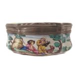LATE EIGHTEENTH-CENTURY / EARLY NINETEENTH-CENTURY SILVER AND ENAMELLED VANITY BOX decorated with