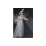 FOLLOWER OF RICHARD COSWAY, RA, 1742-1821 Full length portrait of a lady standing by a stone urn