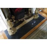 NINETEENTH-CENTURY FRENCH ORMOLU FIRE FENDER with winged griffin ends Direct all shipping