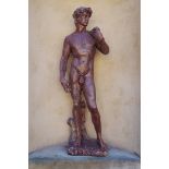 ﻿BRONZED RECONSTITUTED STONE  Figure of David Direct all shipping enquiries to shipping@sheppards.ie