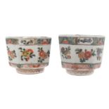 PAIR OF CHINESE QING PERIOD FAMILLE VERTE CUPS each of octagonal form, mark of Kangxi Direct all