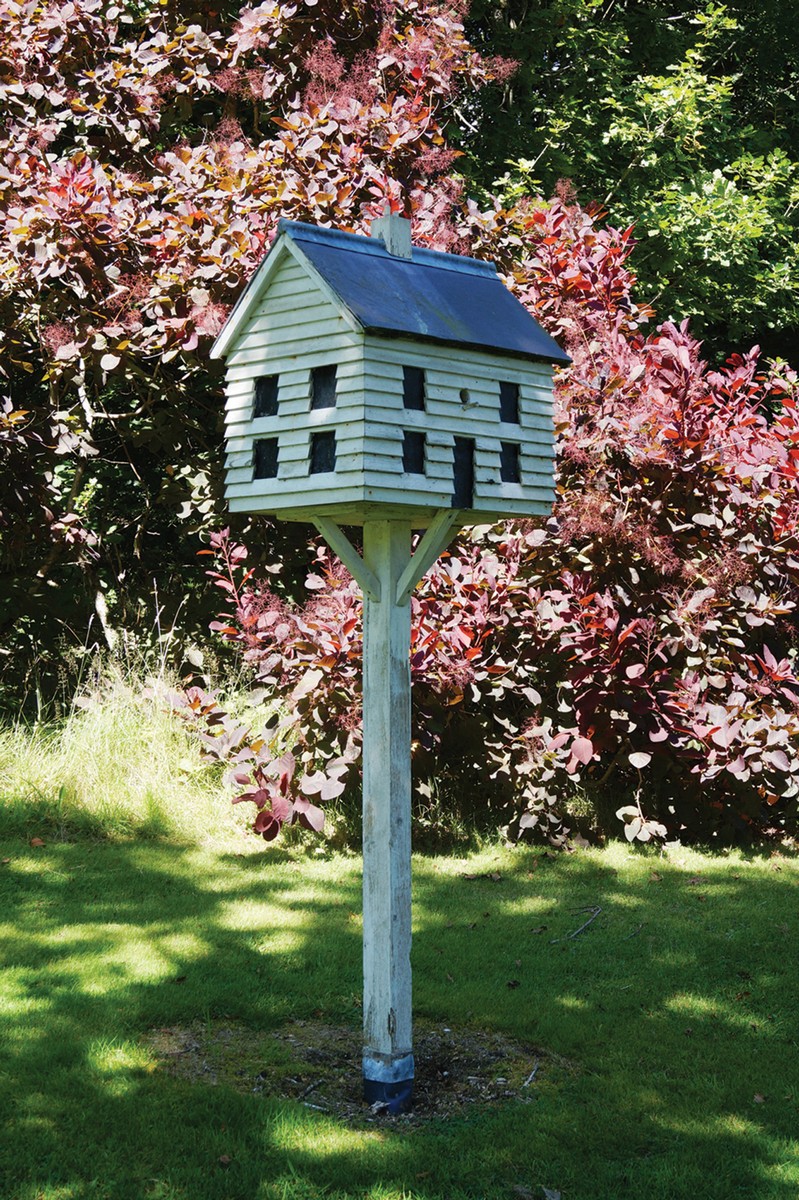 ﻿WOODEN BIRD-HOUSE ON STAND Direct all shipping enquiries to shipping@sheppards.ie 220 cm. high;